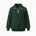 thumbnail image 4 of NominalSnug Fuzzy Fleece Sweatshirts for Women 1/4 Zip up Long Sleeve Top Loose Fit Warm Pullover Jackets with Pocket, 4 of 8