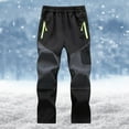 thumbnail image 5 of Zwiiyzr 5-16Y Kids Boys Girls Snow Pants Fleece Lined Plush Solid Color Keep Warm Windbreak Water Proof Outdoor Hiking Ski Pants Dark Gray, 5 of 5