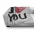 thumbnail image 3 of I Love You Soft Flannel Fleece Blanket, Simplistic Love You Calligraphy Wedding Lovers Relationship Illustration, Cozy Plush for Indoor and Outdoor Use, 50" x 70", Red Charcoal Grey, by Ambesonne, 3 of 6