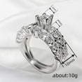 thumbnail image 4 of APIPEE 2pcs His and Hers Wedding Ring Sets Couples Engagement Rings Women and Men 925 Sterling Silver AAA Cubic Zirconia Essential Ornament Affordable Luxury Fashion, 4 of 7