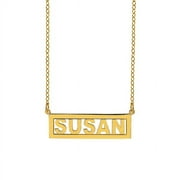 Personalized Block Name Necklace with 2mm Border