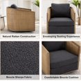thumbnail image 4 of BISHE Swivel Accent Chair with Armrests, Comfortable Upholstered Round Barrel Club Chair, Boucle Leisure Armchair, Modern Accent Chair for Living Room, Bedroom, Office, Hotel (Carbon Black-Boucle), 4 of 9