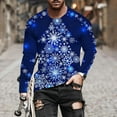 thumbnail image 5 of Feancey Ugly Christmas Shirts for Men Long Sleeve Crewneck Pullover Big and Tall Fashion Xmas Tree Print Graphic Tees Holiday Casual Party T-Shirt Blue XXL, 5 of 6