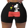 thumbnail image 3 of Pantalones cortos de ciclismo para entrenamiento de voleibol con paisaje de Van Gogh personalizado de Snoopy y Charlie Brown Pantalones cortos de yoga para gimnasio de Peanuts para mujer, 3 of 5