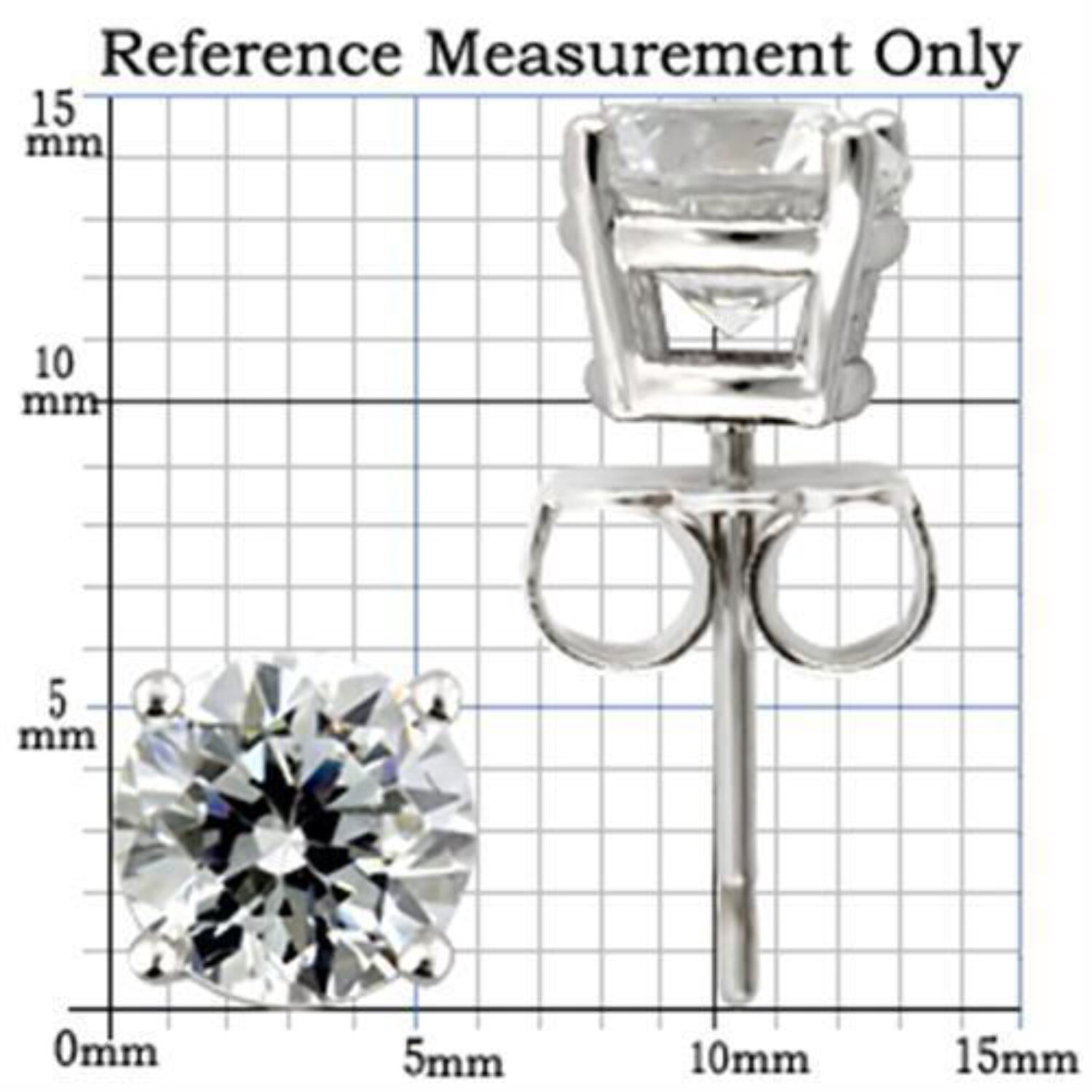 0W172 - Rhodium 925 Sterling Silver Earrings with AAA Grade CZ in Clear
