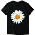 thumbnail image 5 of Prime Lightning Deals TodayWXLWZYWL Graphic Tunic Tees Tops for Women Plus Size Clearance Short Sleeve Round Neck Sunflower Daisy T Shirt Summer Wildflower Casual Loose Floral Tops, 5 of 6