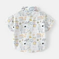 thumbnail image 4 of LYMAYTER Kids Boys Summer Shirts Baby Cotton Short Sleeve Shirts Toddler Print Button Tops for 2-10 Years, 4 of 9