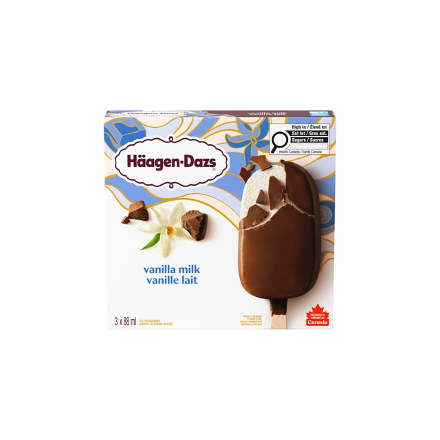 HAAGEN-DAZS Vanilla Milk Ice Cream Bars, 3 x 88 ml