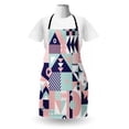 thumbnail image 3 of Geometric Apron, Contemporary Art Design Formed of Groovy Shapes Tricolor Doodle, Unisex Kitchen Bib with Adjustable Neck for Cooking Gardening, Adult Size, Blush Indigo and Mint Green, by Ambesonne, 3 of 4