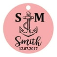 thumbnail image 1 of 100 PCS Personalized Initial with Anchor Wedding Favor Gift Paper Tags Custom Made Round Hang Tags, 1 of 1