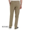 thumbnail image 2 of clearence Mens Lee Carefree No Iron Tailored Straight-Fit Stretch Khaki Pants (Khaki,40 x 32), 2 of 2