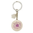 thumbnail image 2 of With Love Women's Keychain, Grow in Grace Teal w/Purple Flowers Charm Medallion Metal Design Inspirational Quote Key Ring Ladies Accessory for Her Luggage ID, Backpack/Bag Charm, 2 of 2