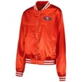 thumbnail image 2 of Women's Cuce Scarlet San Francisco 49ers Rhinestone Full-Zip Varsity Jacket, 2 of 3