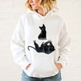thumbnail image 2 of Sudadera con capucha y estampado de gato para hombre y mujer, de manga larga, de color liso, informal, para otoño e invierno, talla grande, 2 of 5