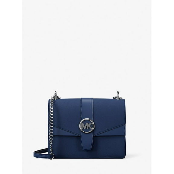 Michael Kors Outlet Greenwich Small Saffiano Leather Crossbody Bag - Galaxy  Blue