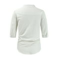 thumbnail image 4 of Yufatyle Short Sleeve Shirts for Men Button Down T Shirts for Man Short Sleeve Quick Dry Fashion Solid Color T-Shirts, White-XL, 4 of 5