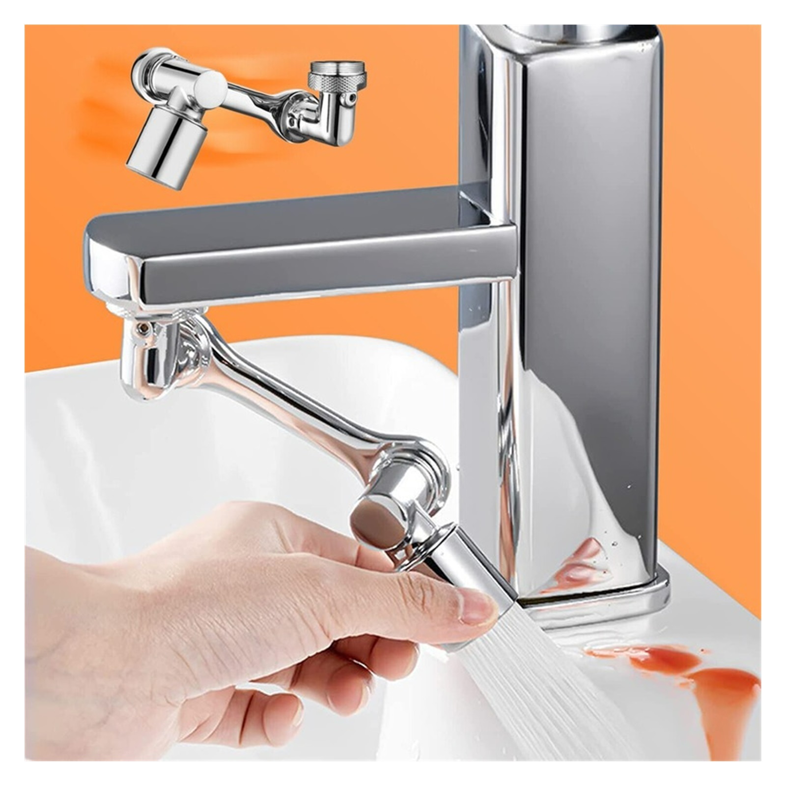 1080° Single Outlet Rotation Faucet Aerator Water Saver Swivel Mixing Nozzle Faucet Attachment Aerator Splash Filter Kitchen Tap Extend For Kitchen And Bathroom ,Durable Material