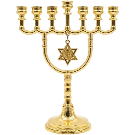 vlrwzc Gold 7-Branch Candle Holder, Traditional Table Centerpiece for Home Decor, 6.8 in, 1 Pack