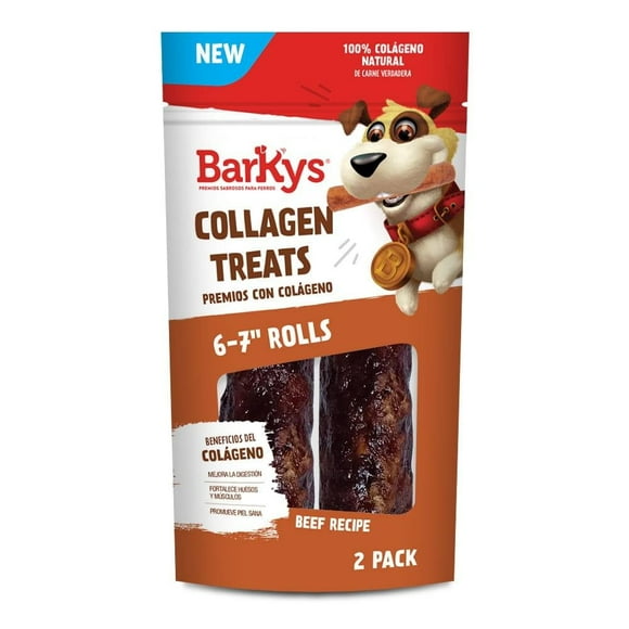 Botana para Perro Barkys Collagen Treats Rollitos con Colágeno Sabor Carne 2 Pzas