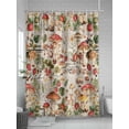 thumbnail image 5 of Mushroom Spring Shower Curtain, Floral Summer Plant Leaves Retro Waterproof Shower Curtain Set with 12 Hooks Lightweight Washable Fabric Shower Curtains for Bathroom 72x72 Inches, 5 of 6