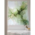 thumbnail image 3 of Sage Green Marble Sheer Curtains 2 Panels Set Green Ombre Artwork Lihgt Filtering Rod Pocket Voile Drape, Semi Sheer Window Curtains for Bedroom Living Room, 52"x72", 3 of 5