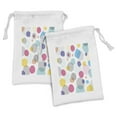 thumbnail image 1 of Polka Dot Fabric Pouch Set of 2, Colorful Vibrant and Contemporary Print of Big Blobs Mini Spots and Stripes, Small Drawstring Bag for Toiletries Masks and Favors, 9" x 6", Multicolor, by Ambesonne, 1 of 2