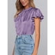 thumbnail image 5 of Blusa Morada de Satén con Volantes para Mujer PRETTYGARDEN Talla XXL, 5 of 6