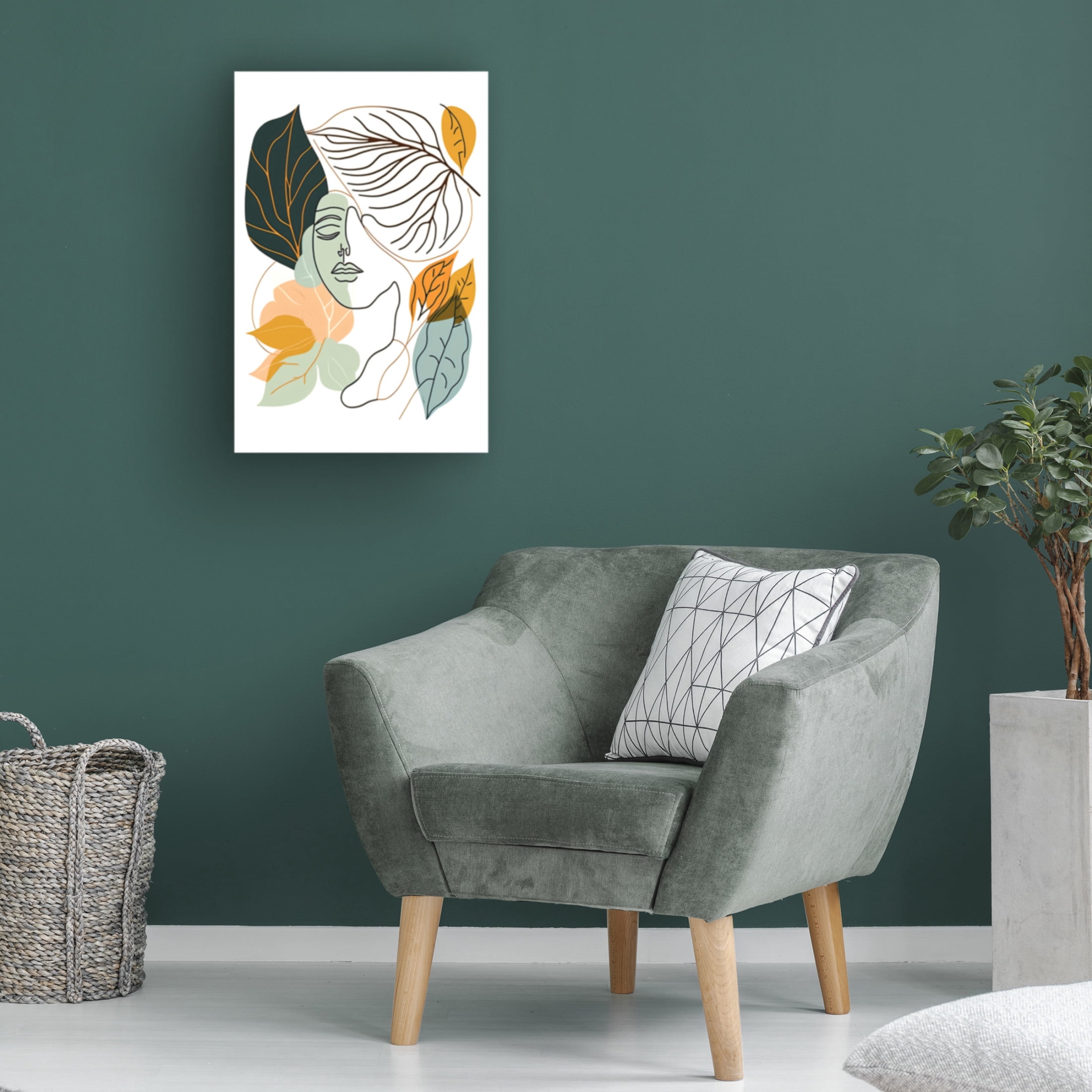 Canvas Wall Art - Ray Heere 'Botanical Minimalism Portraits 7' Wall Art for Living Room, Bedroom, or Office Décor by Trademark Fine Art - 22 x 32 Inches