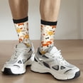 thumbnail image 5 of Goofa Flower Fox Printed Men's Crew Socks, Soft Durable Breathable Moisture-Wicking with Odor Control Cotton socks, 5 of 9
