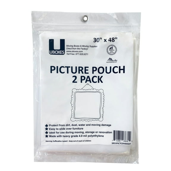 UBMOVE 24 Picture Covers 30" x 48" Poly Bags for Protective Moving