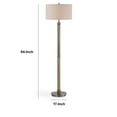 thumbnail image 5 of Benjara Modern Floor Lamp- White Linen Drum Shade- Brass Metal Pole- Round Base, 5 of 6