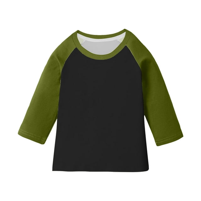 ShomPort T-Shirts pour Garçons Unisexes Manches Raglan Col Rond Manches 3/4 Légers Tendance Hauts Extensibles Athlétiques Respirants