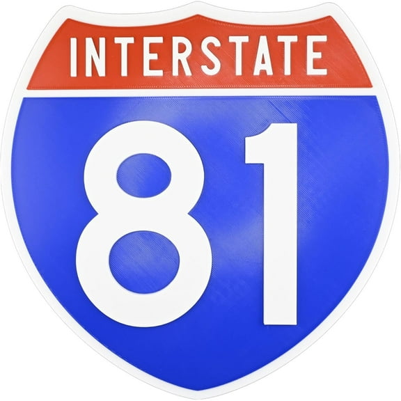Interstate 81 Road Sign Replica, number Personalized Travel Decor, 8.5" x 8.5"