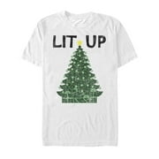 Men's Lost Gods Christmas Lit Up Tree Graphic Tee White 2X Large