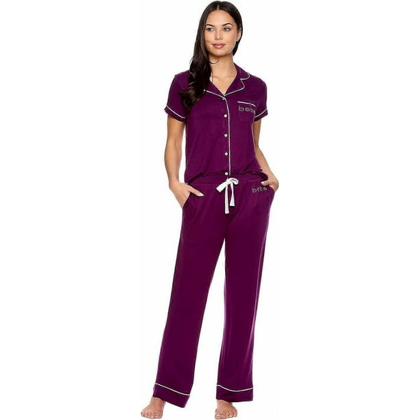 Womens Pajama Sets - Notch Collar Pajama Top and Pajama Pants PJ Set - Pajamas for Women Logo