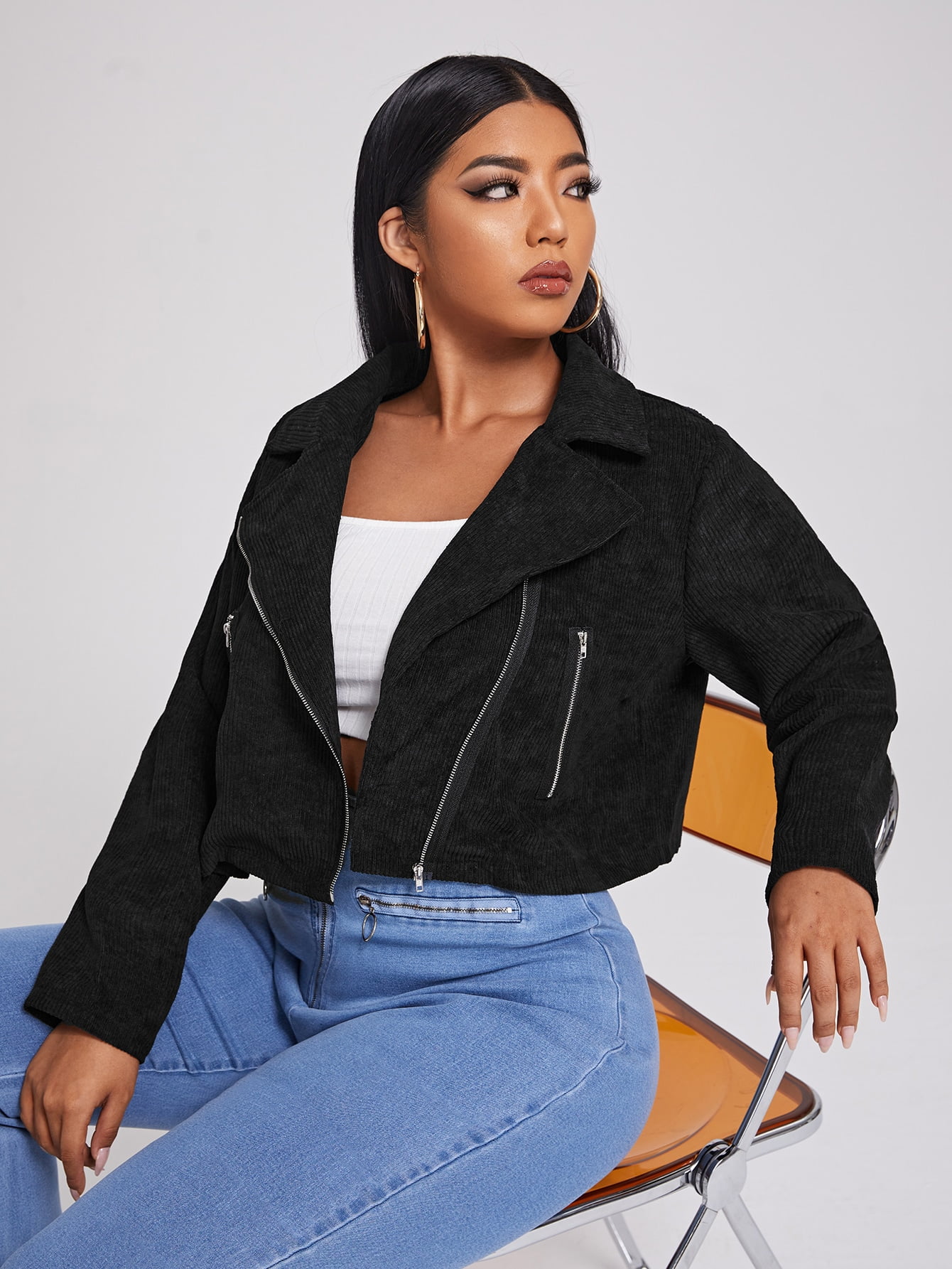 plus size moto jacket