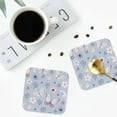 thumbnail image 5 of Kll Square Drink Coasters Set Of 4,Pu Leather Absorbent Coasters Set Decorative Coffee Cup Coasters Housewarming Gift For Home Decor-Blue Butterfly, 5 of 9