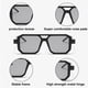 thumbnail image 3 of Gafas de sol cuadradas del tiroteo de la calle de las gafas de sol de la moda del marco del haz doble, hechas del plástico, metal, PC, 3 of 5