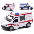thumbnail image 1 of Voiture à Rétrofriction Créative Modèle Réduit 1/32 Voiture Ambulance Jouet avec Son et Lumière, 1 of 10