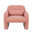 thumbnail image 5 of New Stylish Pink Teddy Fleece Accent Chair - Minimalist Single Sofa with Arms, Anti-Static Fabric & 350lb Capacity for Living Room/Bedroom, 5 of 8