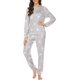 thumbnail image 2 of Conjunto de pijamas de mujer Pijamas de manga larga Pijamas con estampado de estrellas$ Pijamas suaves con bolsillos Traje con estampado de estrellas Xemadio HMHZ1841-4, 2 of 5