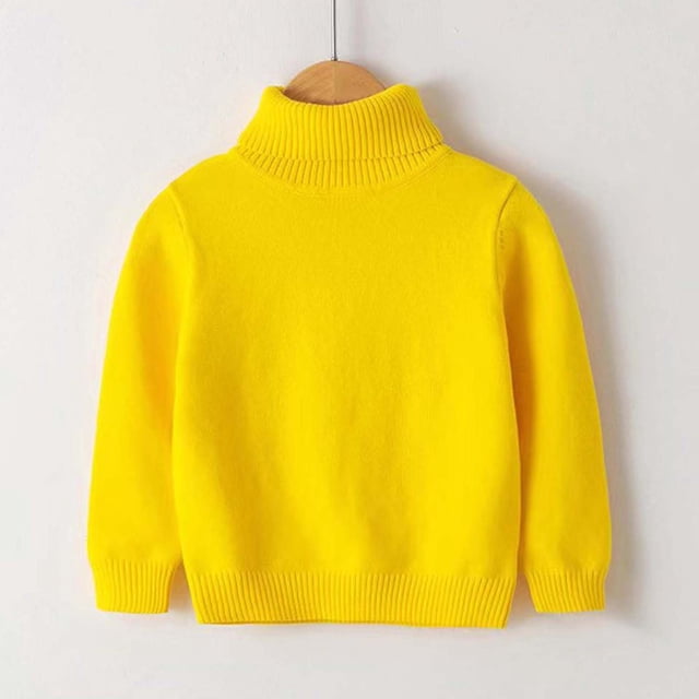 Cowsor Toddler Baby Boys Girls Knit Sweaters Turtleneck High Collar Fall Winter Soft Warm Sweater Pullover Tops