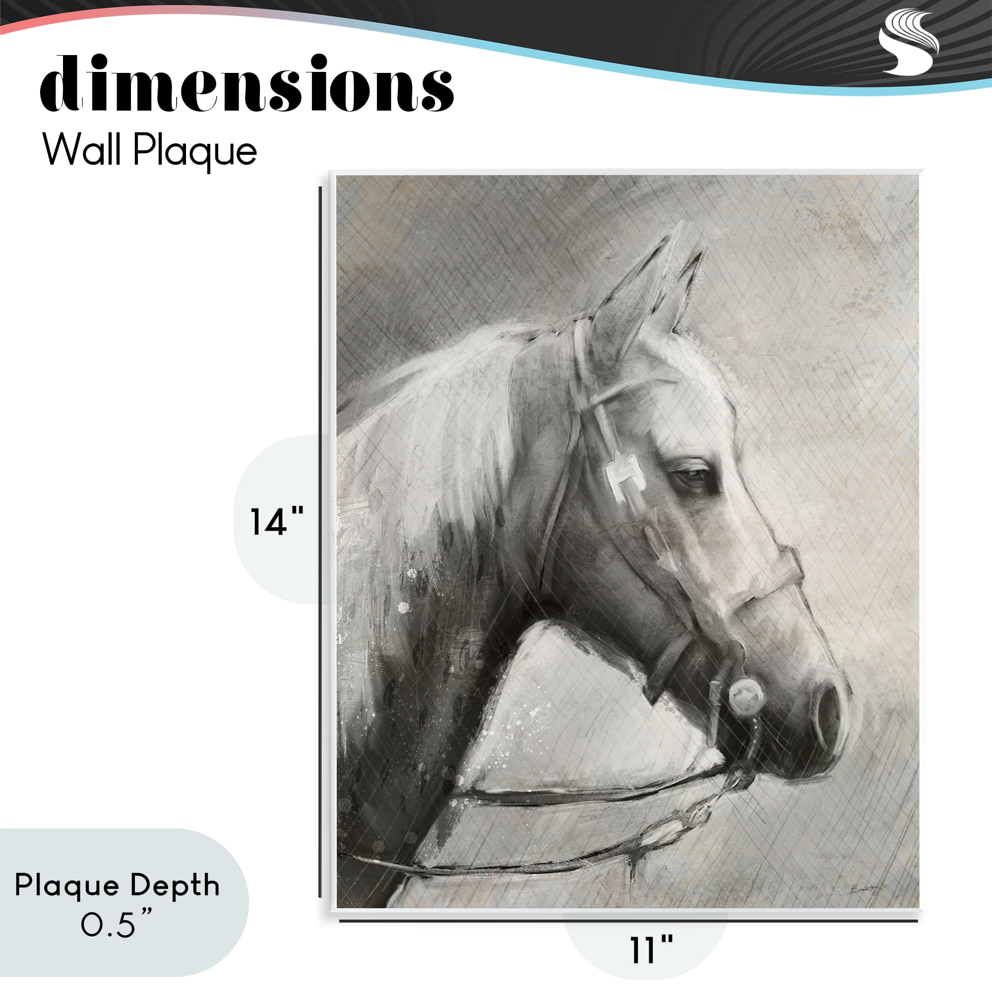 Stupell Industries Modern Ranch Horse Wall Plaque Art, design by Chad Barrett