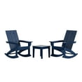 thumbnail image 2 of WestinTrends Ashore 3 Piece Patio Rocking Chair Set, All Weather Poly Lumber Adirondack Rocker Bistro Set Porch Patio Chairs Set of 2 with Large Side Table, Navy Blue, 2 of 11