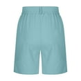 thumbnail image 7 of Fnooota Bermuda Shorts for Women, 2025 Summer Knee Length Loose Cotton Linen Shorts Light Blue Size L, 7 of 7