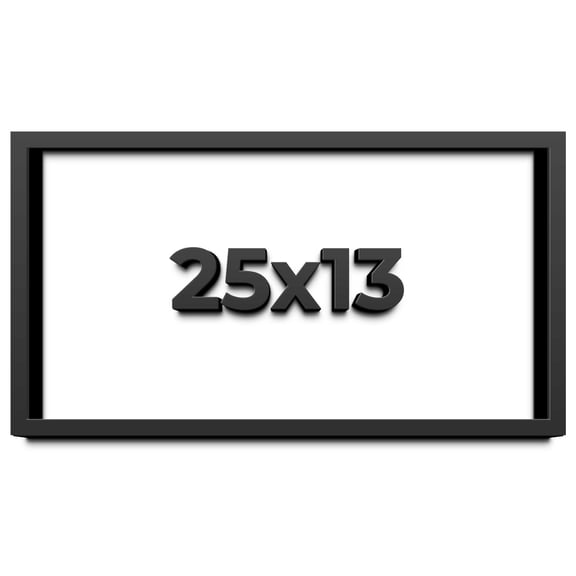 25x13 Shadow Box Frame Black | 1 inches Deep Real Wood Contemporary Shadowbox Display Frame | UV