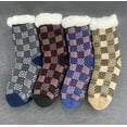 thumbnail image 3 of Baberdicy Socks Men Slipper Fuzzy Socks Fluffy Cozy Cabin Warm Winter Soft Thick Comfy Fleece Non Slip Home Socks Mens Socks Khaki, 3 of 4