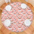 thumbnail image 2 of Pink Cartoon Unicorn Rainbow Cloud Star Pattern Round Fitted Tablecloth with Elastic Edge,Dining Table Cover Waterproof,Outdoor Round Tablecloth for Camping,Dining,Indoor and Outdoor, 2 of 7