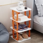 pstuiky 4-Tier Shoe Rack Organizer for Closet Stackable Plastic Storage Box Entryway, Living Room & Garage Easy Foldable Assembly