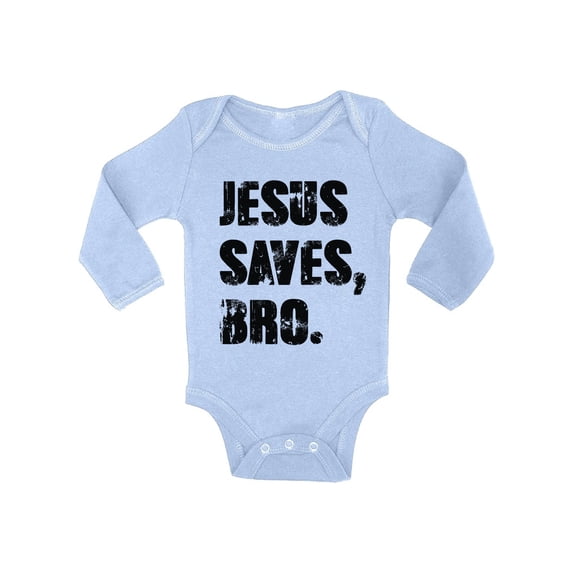 Awkward Styles Jesus Saves Bro Baby Bodysuit Long Sleeve Top for Newborn Baby Christian Clothes for Baby Boys Christian Bodysuits for Baby Girls Jesus Clothing for Baby Kids Jesus Saves Bro One Piece